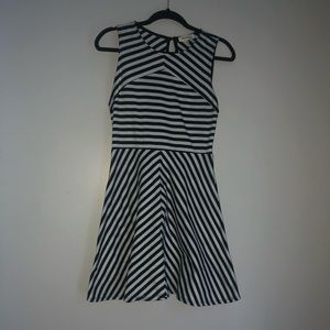 Black and White Striped Mini Dress